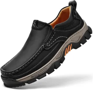 Men's Slip-On Loafers Comfortable Leather Casual Walking Shoes for Work Office Dress Outdoor