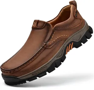 Men's Slip-On Loafers Comfortable Leather Casual Walking Shoes for Work Office Dress Outdoor