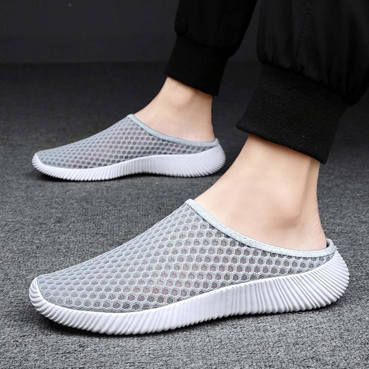Mens Slip On Men's and Women's Same Mesh Breathable Lightweight Slingback Toe Toe Beach Sports and Casual Shoes