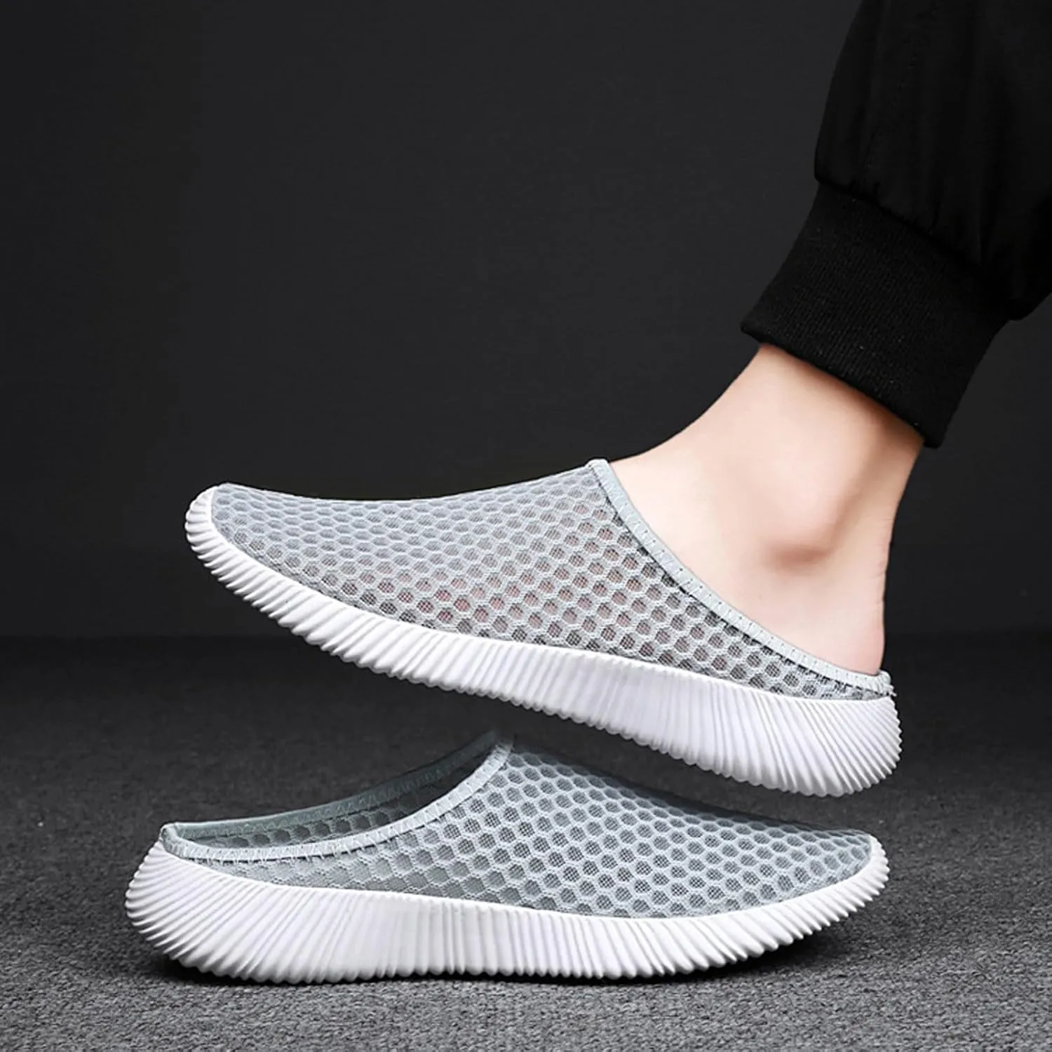 Mens Slip On Men's and Women's Same Mesh Breathable Lightweight Slingback Toe Toe Beach Sports and Casual Shoes