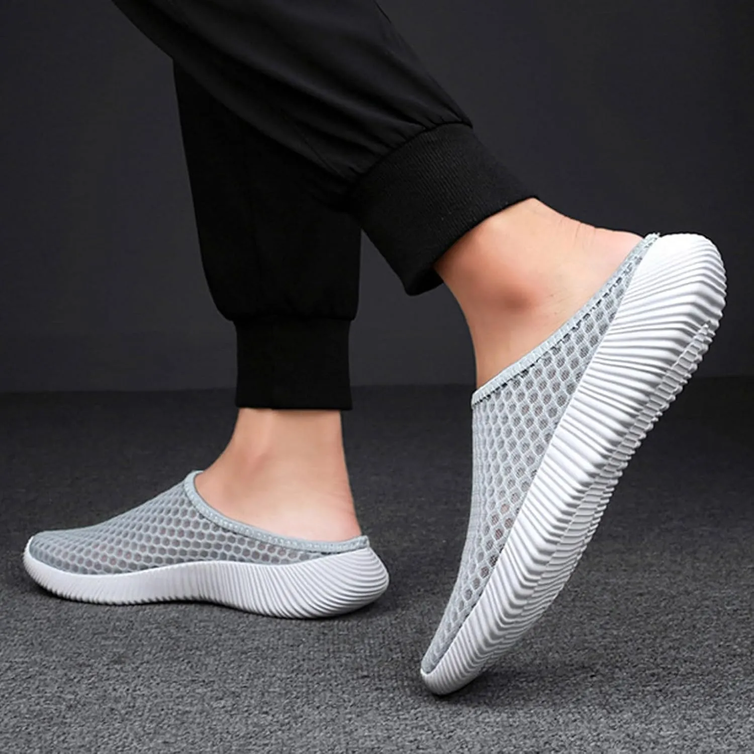 Mens Slip On Men's and Women's Same Mesh Breathable Lightweight Slingback Toe Toe Beach Sports and Casual Shoes