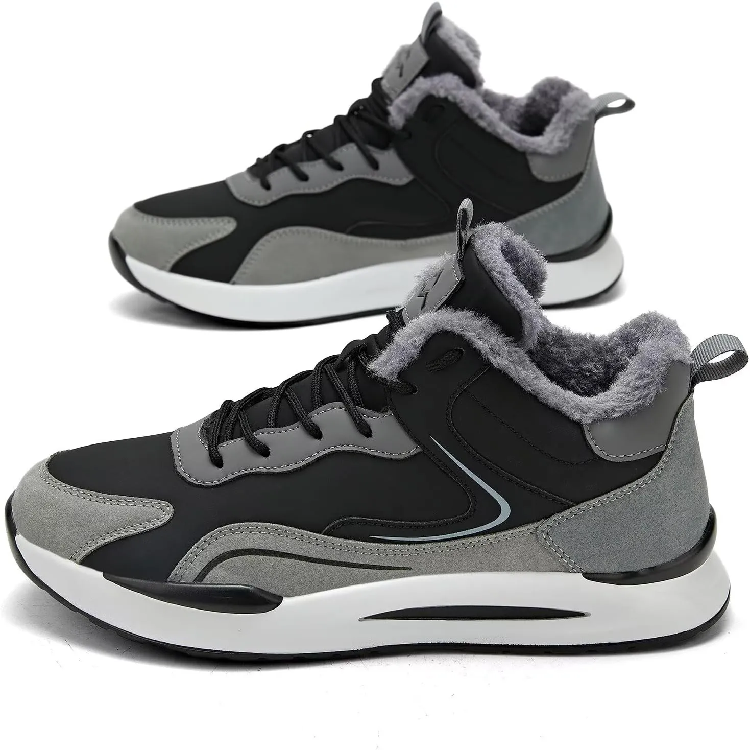 Mens Snow Winter Shoes Fur Lined Warm Sneakers Lightweight Comfortable Outdoor Boots Sole Soft