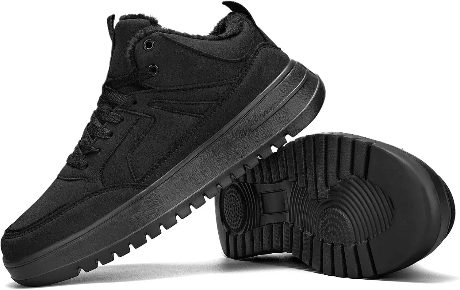 Mens Snow Winter Shoes Fur Lined Warm Sneakers Lightweight Comfortable Outdoor Boots Sole Soft