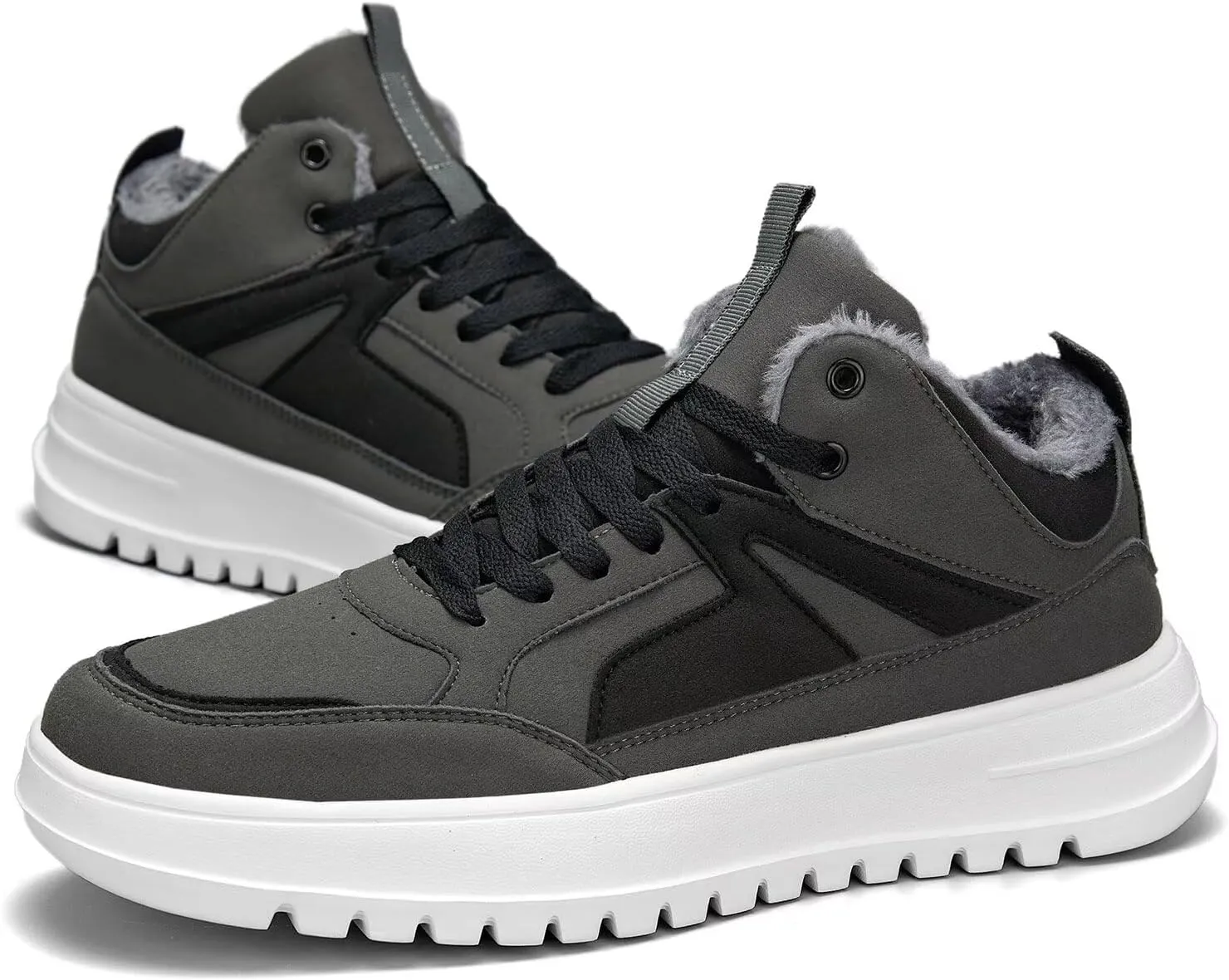 Mens Snow Winter Shoes Fur Lined Warm Sneakers Lightweight Comfortable Outdoor Boots Sole Soft