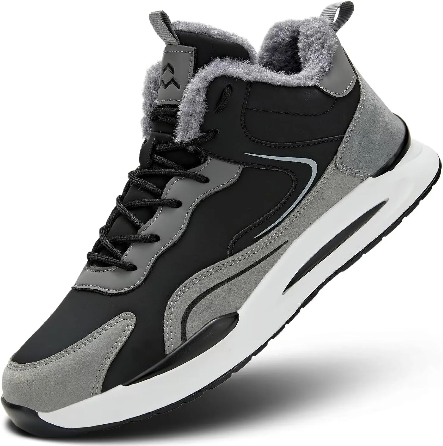 Mens Snow Winter Shoes Fur Lined Warm Sneakers Lightweight Comfortable Outdoor Boots Sole Soft