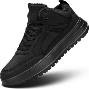 Mens Snow Winter Shoes Fur Lined Warm Sneakers Lightweight Comfortable Outdoor Boots Sole Soft