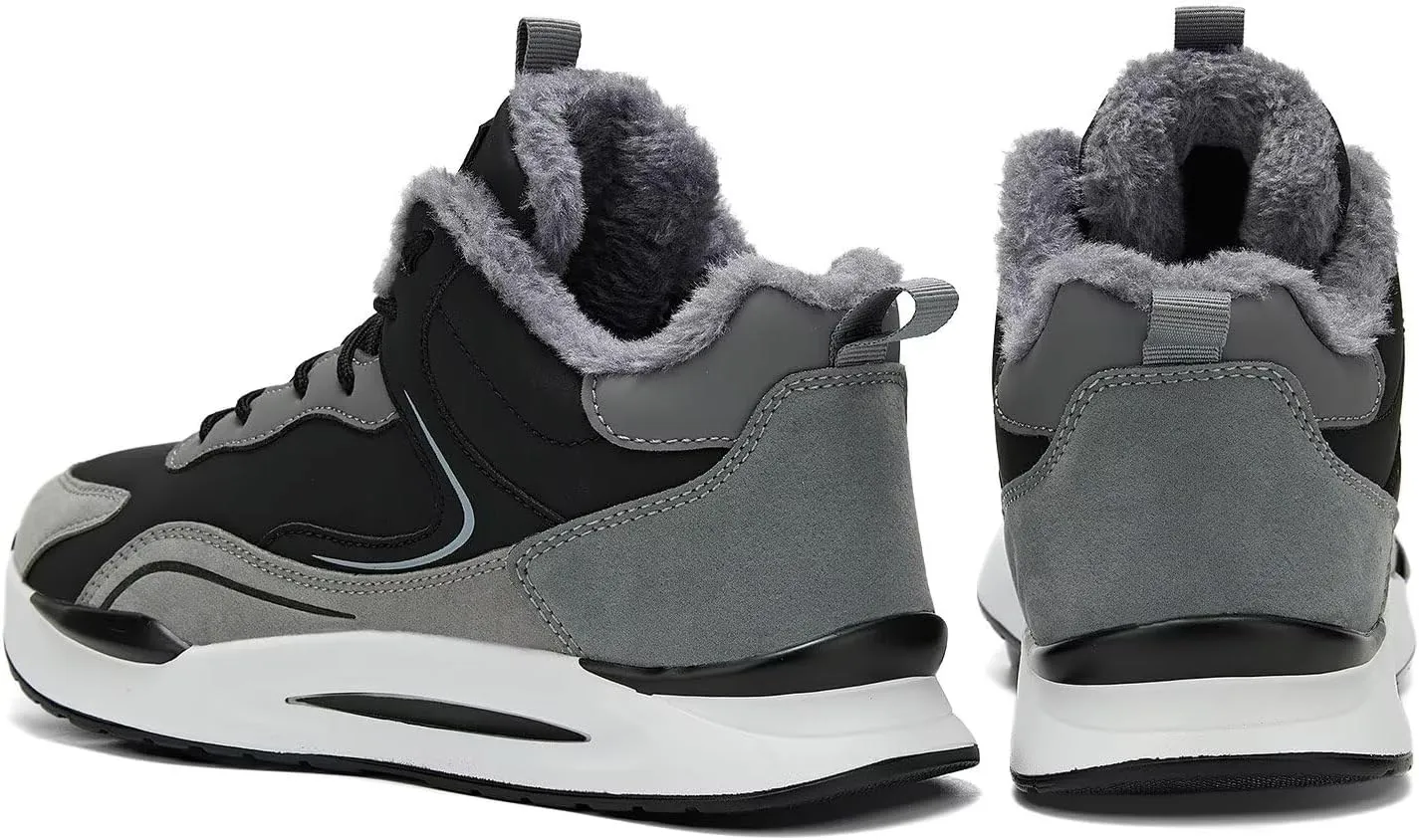 Mens Snow Winter Shoes Fur Lined Warm Sneakers Lightweight Comfortable Outdoor Boots Sole Soft