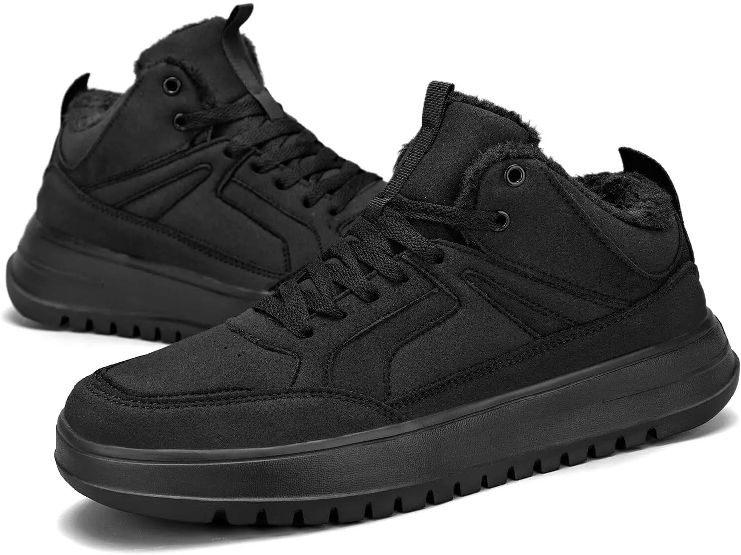 Mens Snow Winter Shoes Fur Lined Warm Sneakers Lightweight Comfortable Outdoor Boots Sole Soft
