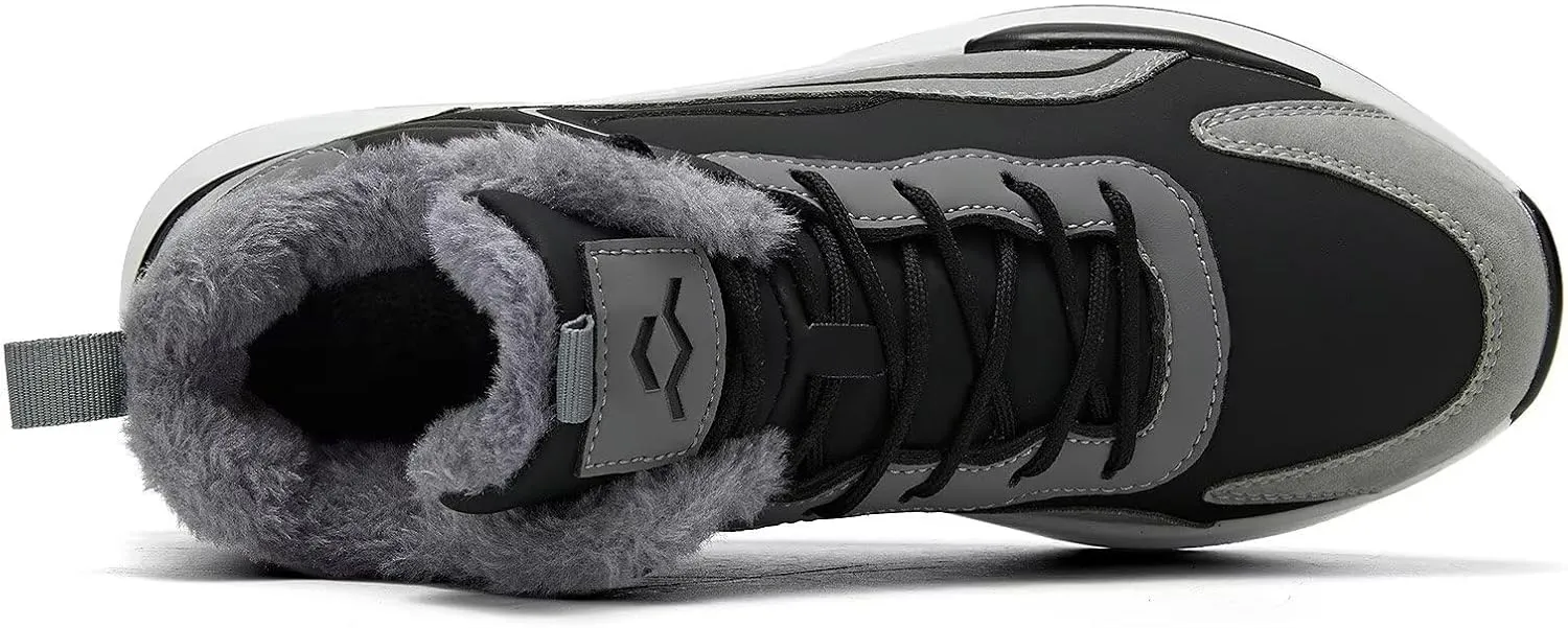 Mens Snow Winter Shoes Fur Lined Warm Sneakers Lightweight Comfortable Outdoor Boots Sole Soft