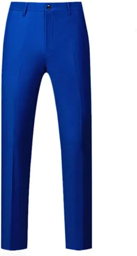 Men's Solid Casual Bright Color Simple Wedding Party Formal Suit Trousers