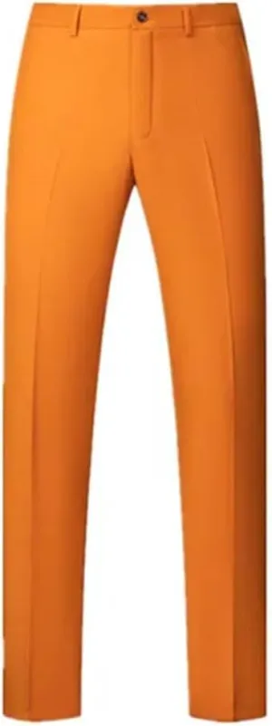 Men's Solid Casual Bright Color Simple Wedding Party Formal Suit Trousers