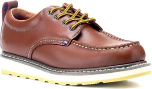 Men's Stylish Classic 4", 6", & 8" Soft Moc Toe & Steel Toe EH Leather SureTrack Work Boots with Non-Slip Wedge Outsole & Goodyear Storm Welt
