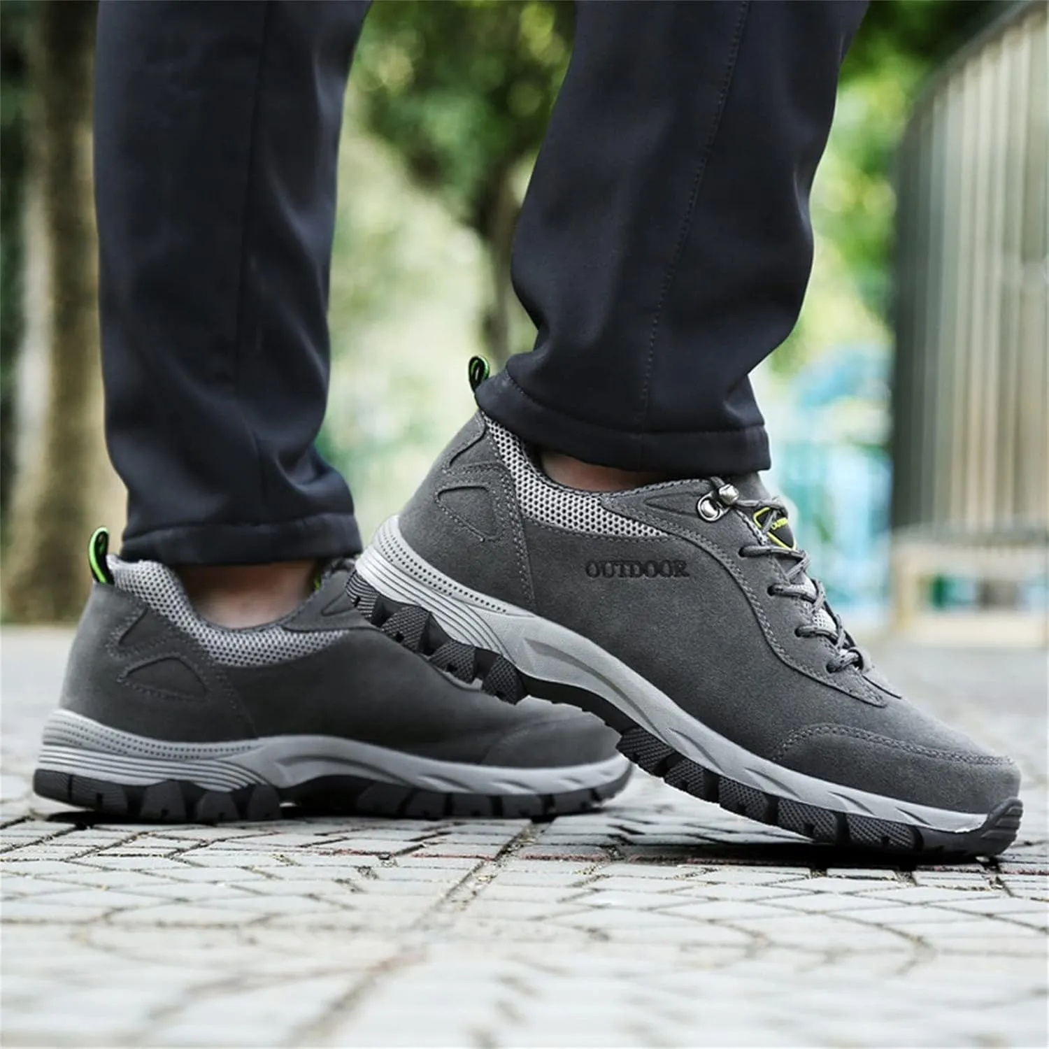Men's Wide Hiking Shoes Slip on Loafers Trekking Trails Sneakers Waterproof Walking Shoes with Arch Support
