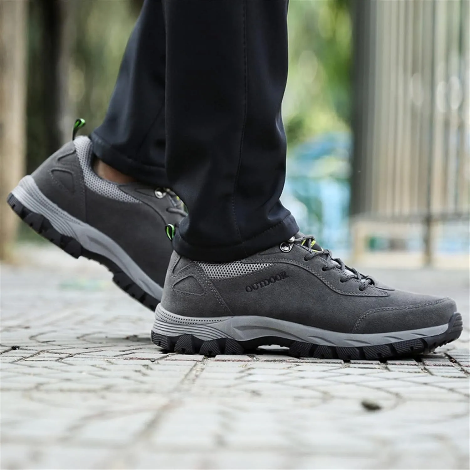 Men's Wide Hiking Shoes Slip on Loafers Trekking Trails Sneakers Waterproof Walking Shoes with Arch Support