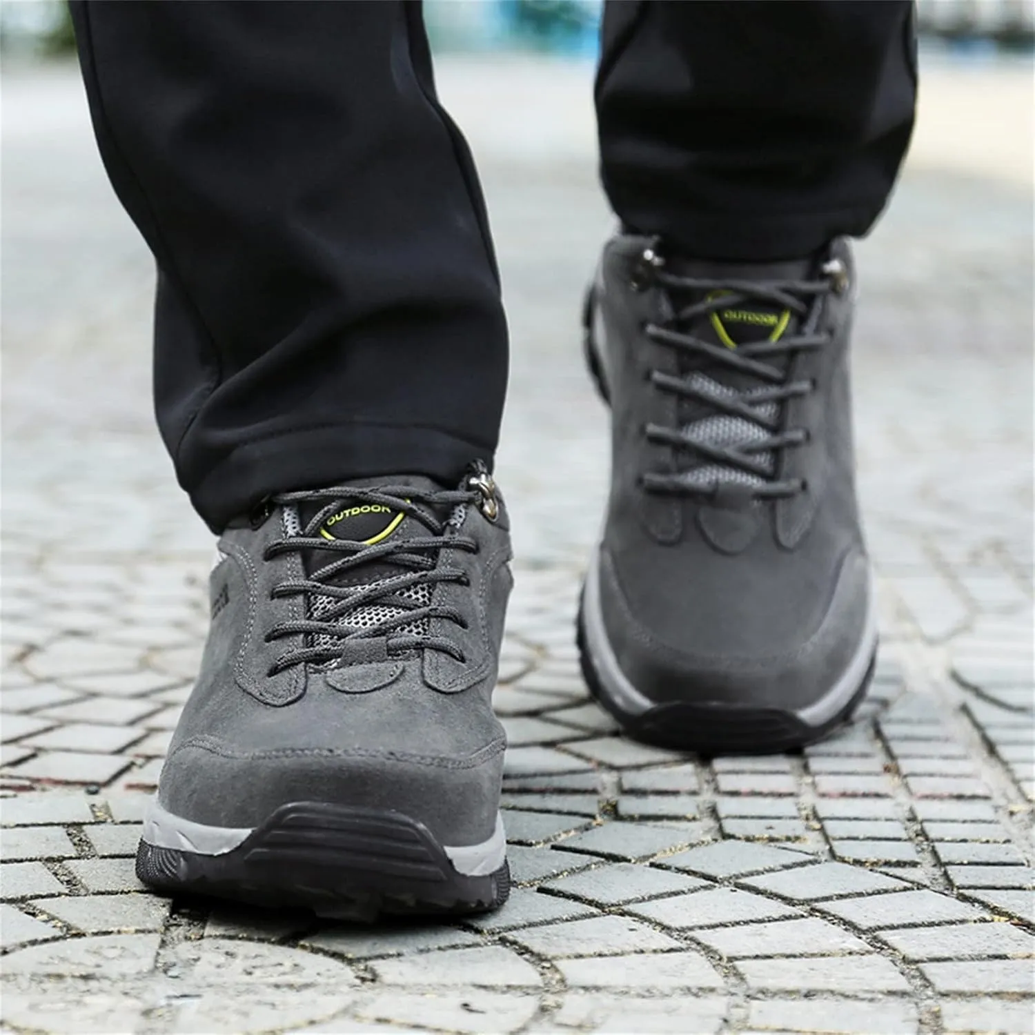 Men's Wide Hiking Shoes Slip on Loafers Trekking Trails Sneakers Waterproof Walking Shoes with Arch Support