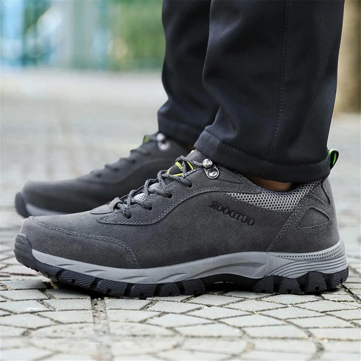 Men's Wide Hiking Shoes Slip on Loafers Trekking Trails Sneakers Waterproof Walking Shoes with Arch Support