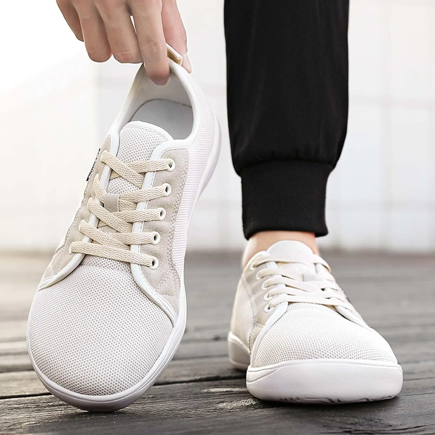 Men's Wide Toe Barefoot Minimalist Barefoot Sneakers Breathable Mesh Training Running Hiking Casual Walking Shoes Zero Drop Sole