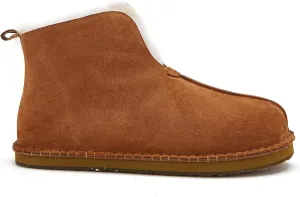 Men's Winter Boots - Cosy Soft Lightweight Indoor/Outdoor Memory Foam Leather Boots (CHESTNUT, numeric_13)
