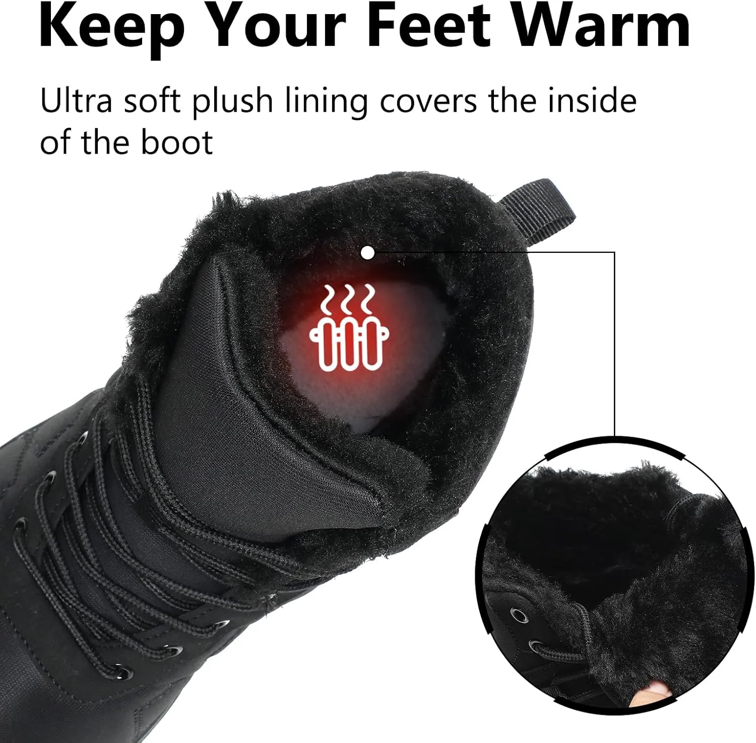 Mens Womens Snow Boots Winter Barefoot Shoes Warm Fur Lined Short Ankle Booties Outdoor Anti-Slip Wide Toe Box Walking Winter Shoes