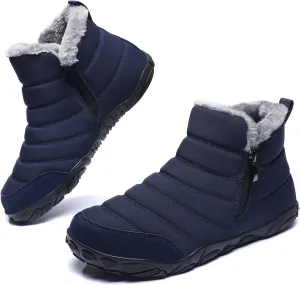 Mens Womens Winter Snow Boots Wide Toe Box Barefoot boot Fur Lined Minimalist Zero Drop Sole Walking Shoes