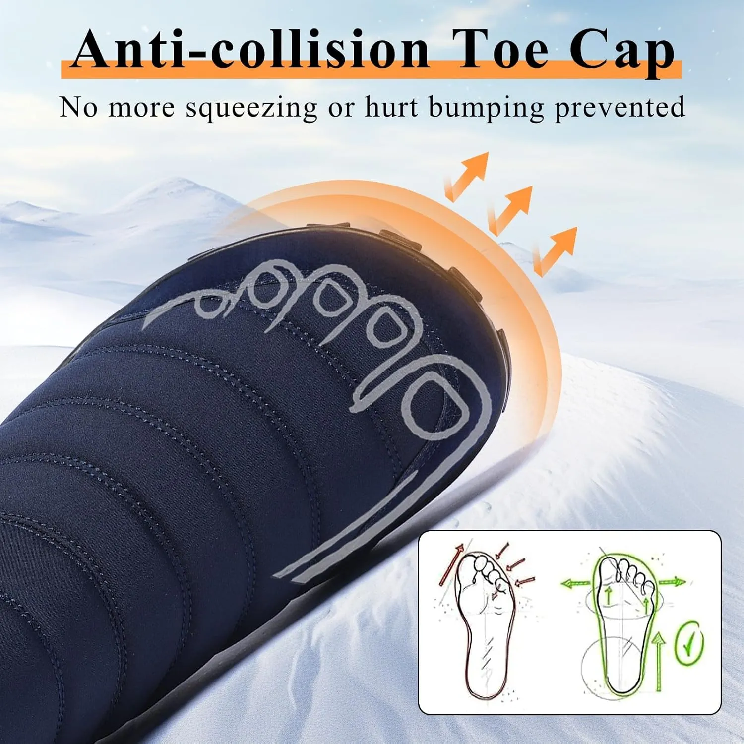 Mens Womens Winter Snow Boots Wide Toe Box Barefoot boot Fur Lined Minimalist Zero Drop Sole Walking Shoes