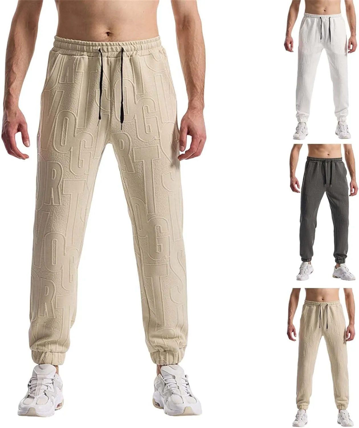 Mens Workout Pants Flex Elastic Waist Breathable Quick Dry Lounge Sweatpants Business Trousers Straight Leg Casual Pants