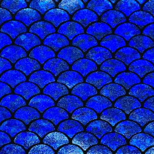 Mermaid/Fish Scale Holographic-Reflective Stretch Fabric Nylon Spandex BTY 58/60"" Wide (Royal)