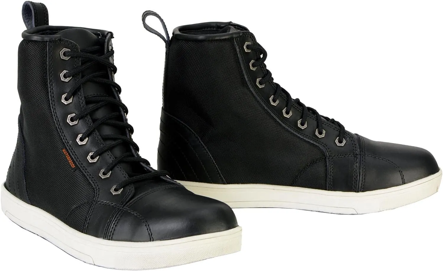 Milwaukee Leather MBM9004WP Men's Waterproof Black Leather Motorcycle Reinforced Street Riding Shoes w/Ankle Support - 15