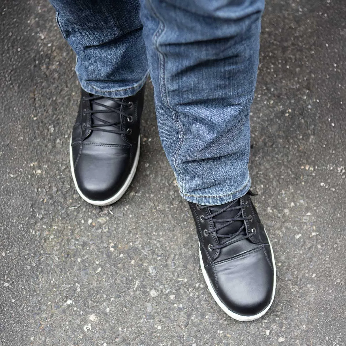 Milwaukee Leather MBM9004WP Men's Waterproof Black Leather Motorcycle Reinforced Street Riding Shoes w/Ankle Support - 9