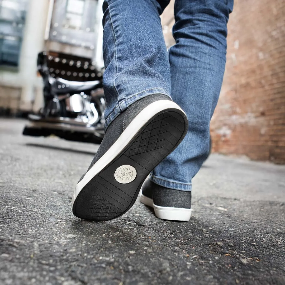 Milwaukee Leather MBM9108 Men's Black Canvas Reinforced Motorcycle Casual Street Riding Shoes w/Ankle Support - 10.5