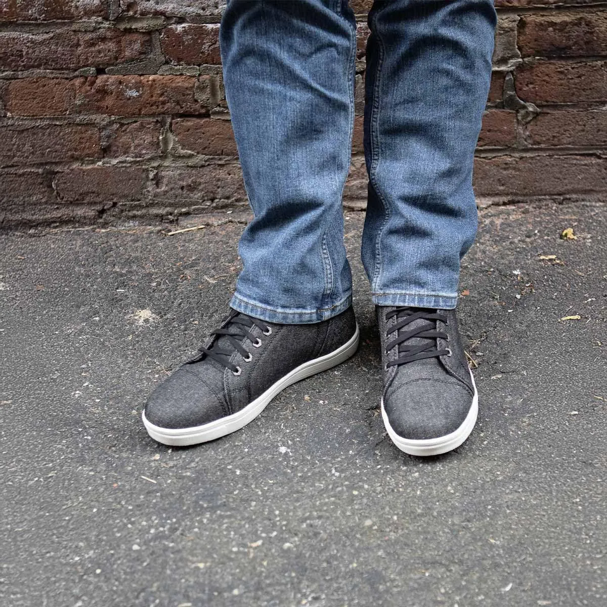 Milwaukee Leather MBM9108 Men's Black Canvas Reinforced Motorcycle Casual Street Riding Shoes w/Ankle Support - 10.5