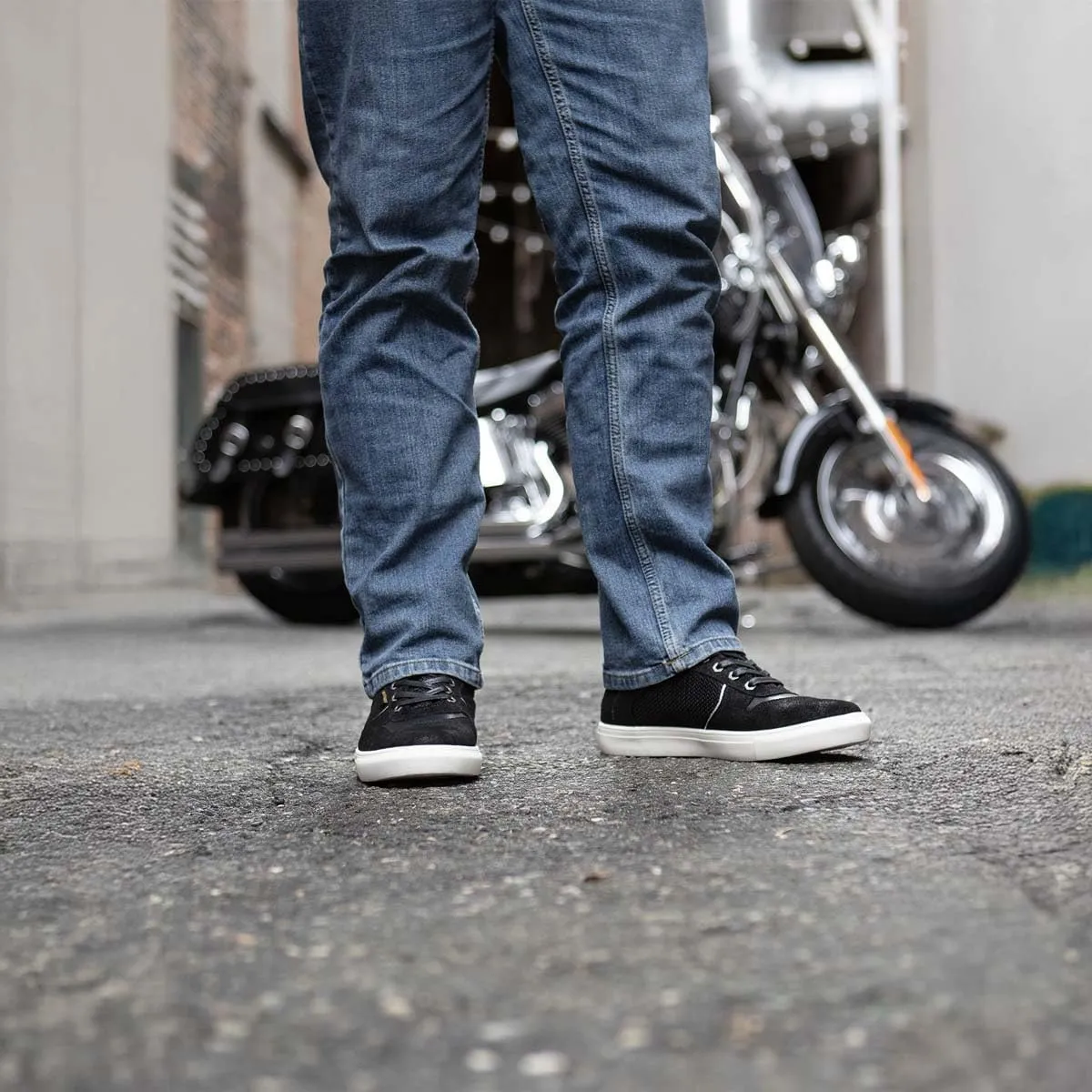Milwaukee Leather MBM9151 Men's Black Suede and Leather Reinforced Street Riding Waterproof Shoes w/Ankle Support - 11