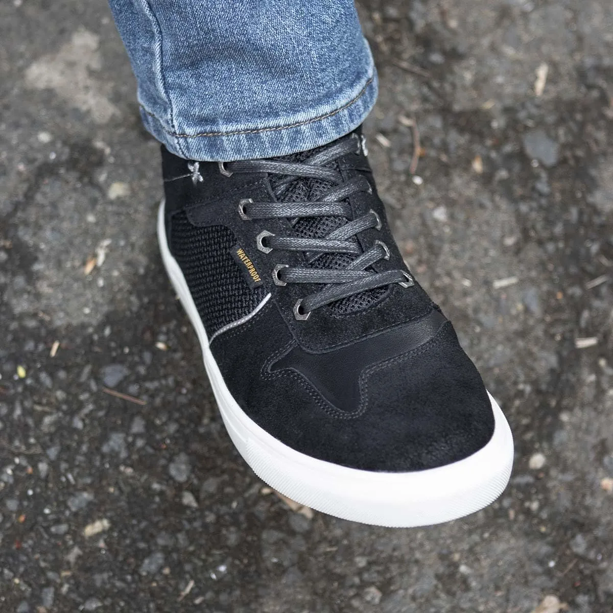 Milwaukee Leather MBM9151 Men's Black Suede and Leather Reinforced Street Riding Waterproof Shoes w/Ankle Support - 11