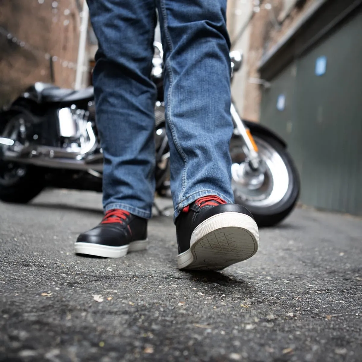 Milwaukee Leather Men's Motorcycle Reinforced Street Biker Casual Riding Shoes Leather Suede Canvas - 8