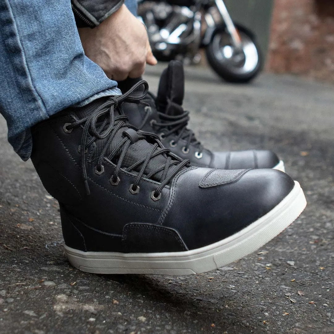 Milwaukee Leather Men's Motorcycle Reinforced Street Biker Casual Riding Shoes Leather Suede Canvas - 9