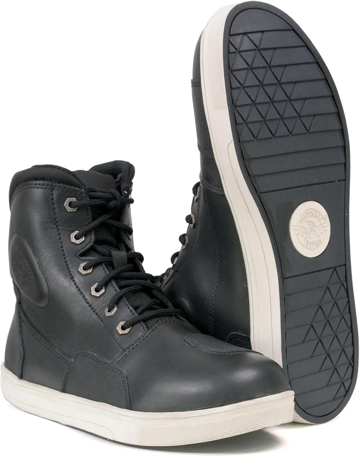 Milwaukee Leather Men's Motorcycle Reinforced Street Biker Casual Riding Shoes Leather Suede Canvas - 9