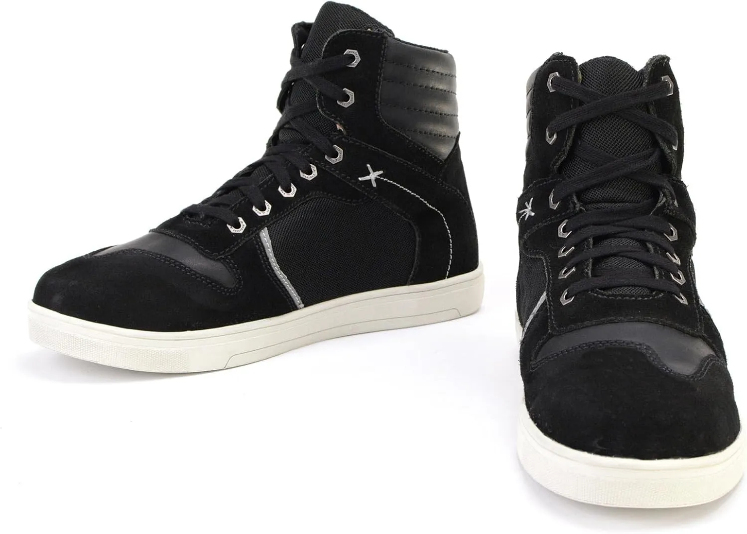 Milwaukee Leather Men's Motorcycle Reinforced Street Biker Casual Riding Shoes Leather Suede Canvas - 9