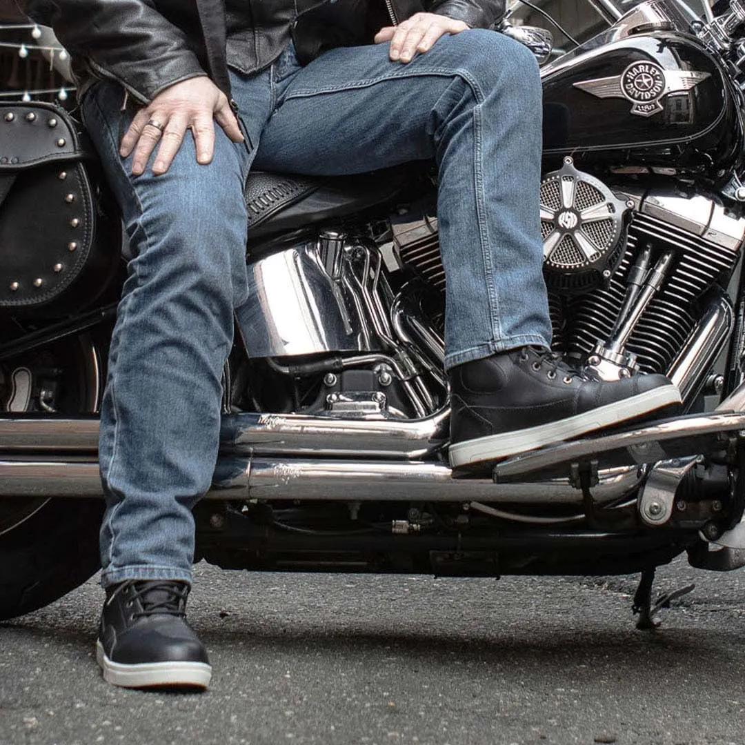 Milwaukee Leather Men's Motorcycle Reinforced Street Biker Casual Riding Shoes Leather Suede Canvas - 9
