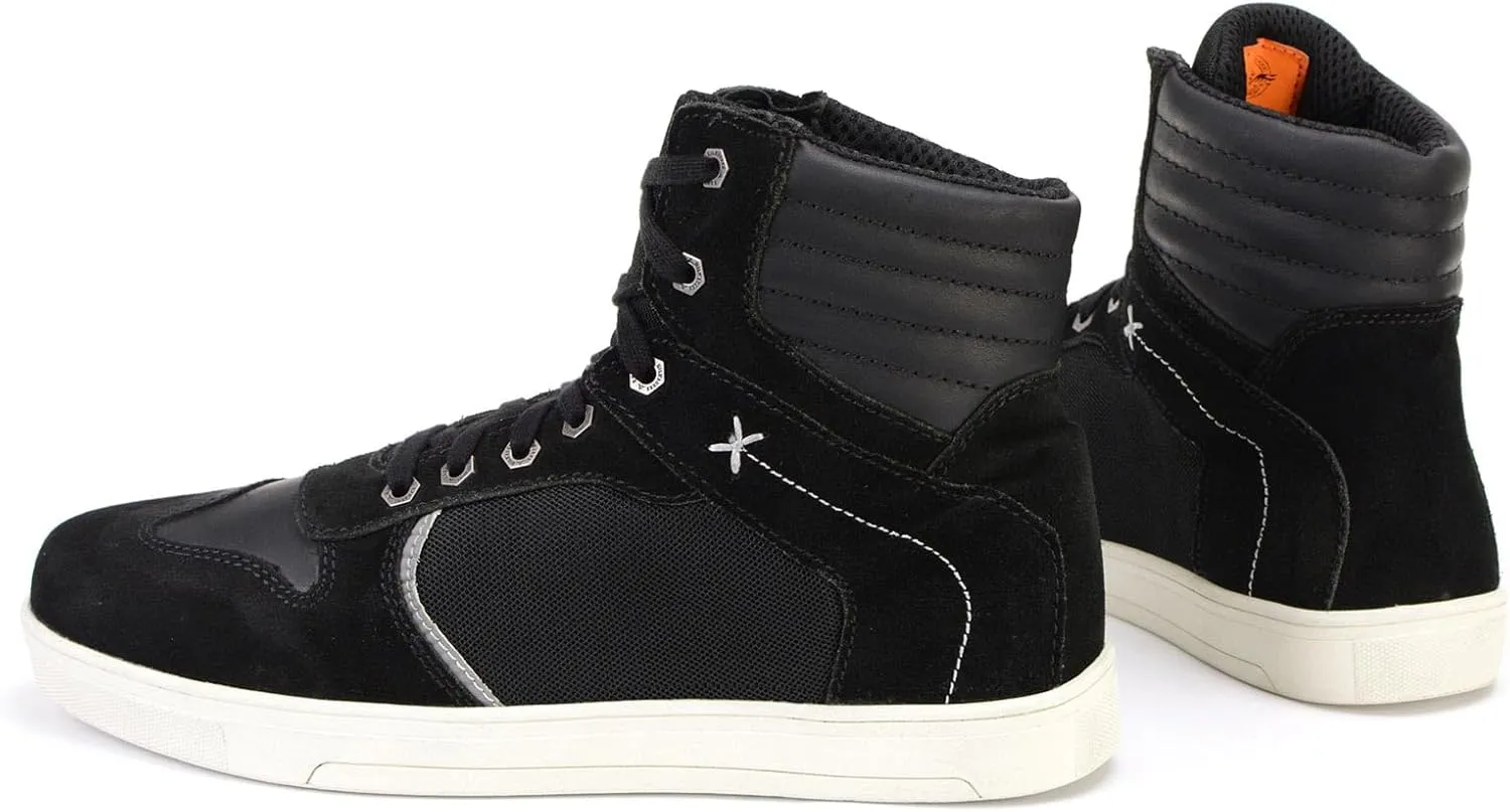 Milwaukee Leather Men's Motorcycle Reinforced Street Biker Casual Riding Shoes Leather Suede Canvas - 9