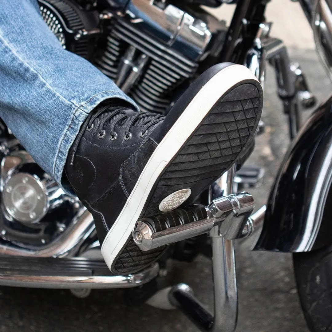 Milwaukee Leather Men's Motorcycle Reinforced Street Biker Casual Riding Shoes Leather Suede Canvas - 9