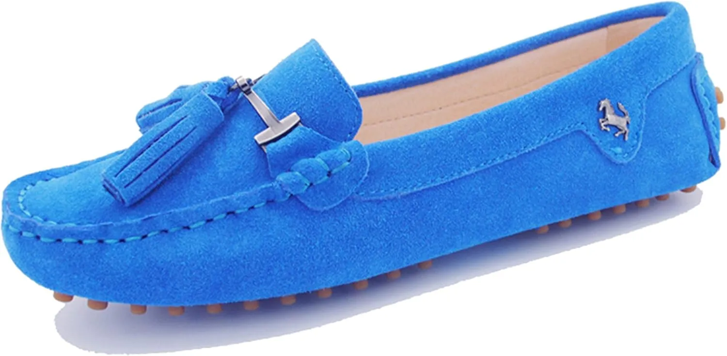 Minishion Summer Loafers for Women Tassel Driving Shoes YB96019