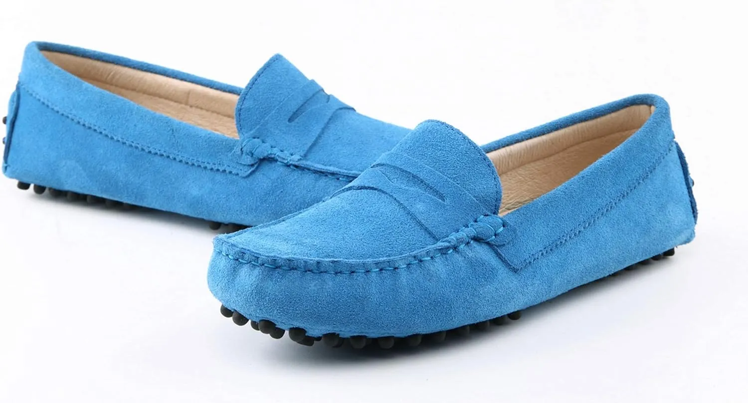 Minishion Women's Casual Loafers Suede Comfortable Driving Shoes YB9603