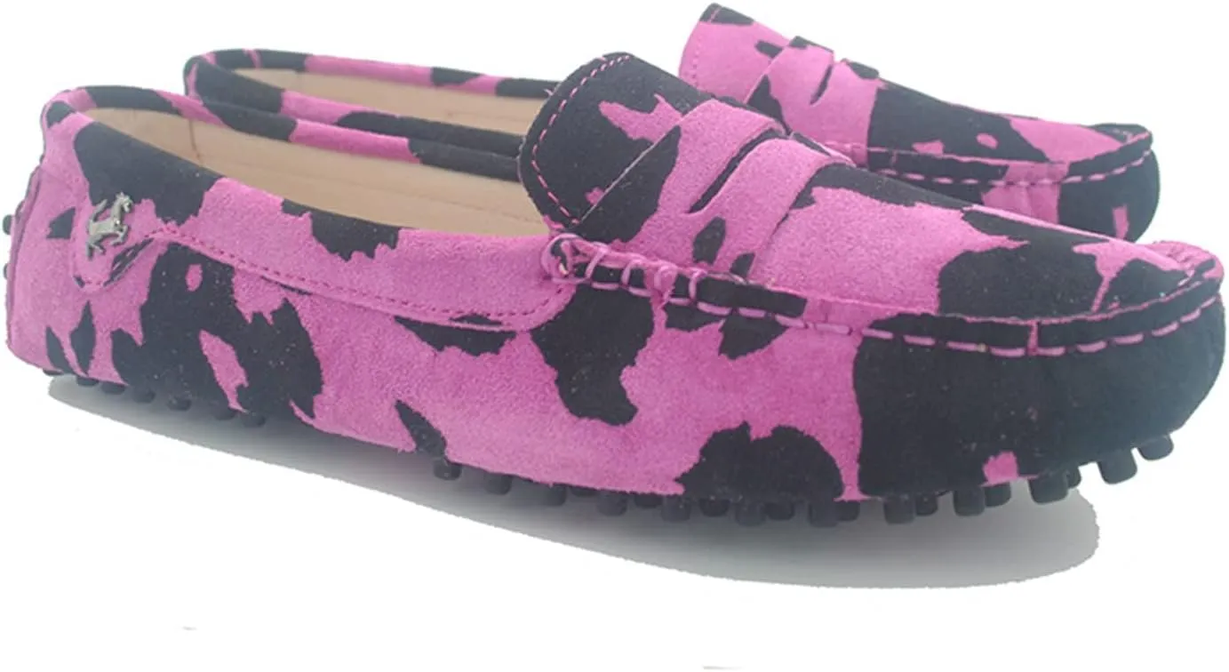 Minishion Women's Casual Loafers Suede Comfortable Driving Shoes YB9603