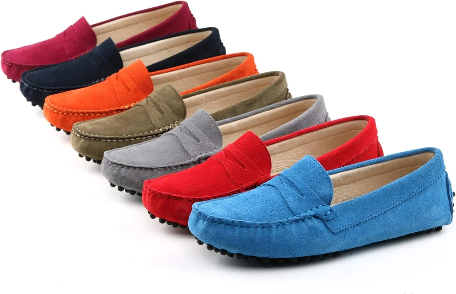 Minishion Women's Casual Loafers Suede Comfortable Driving Shoes YB9603