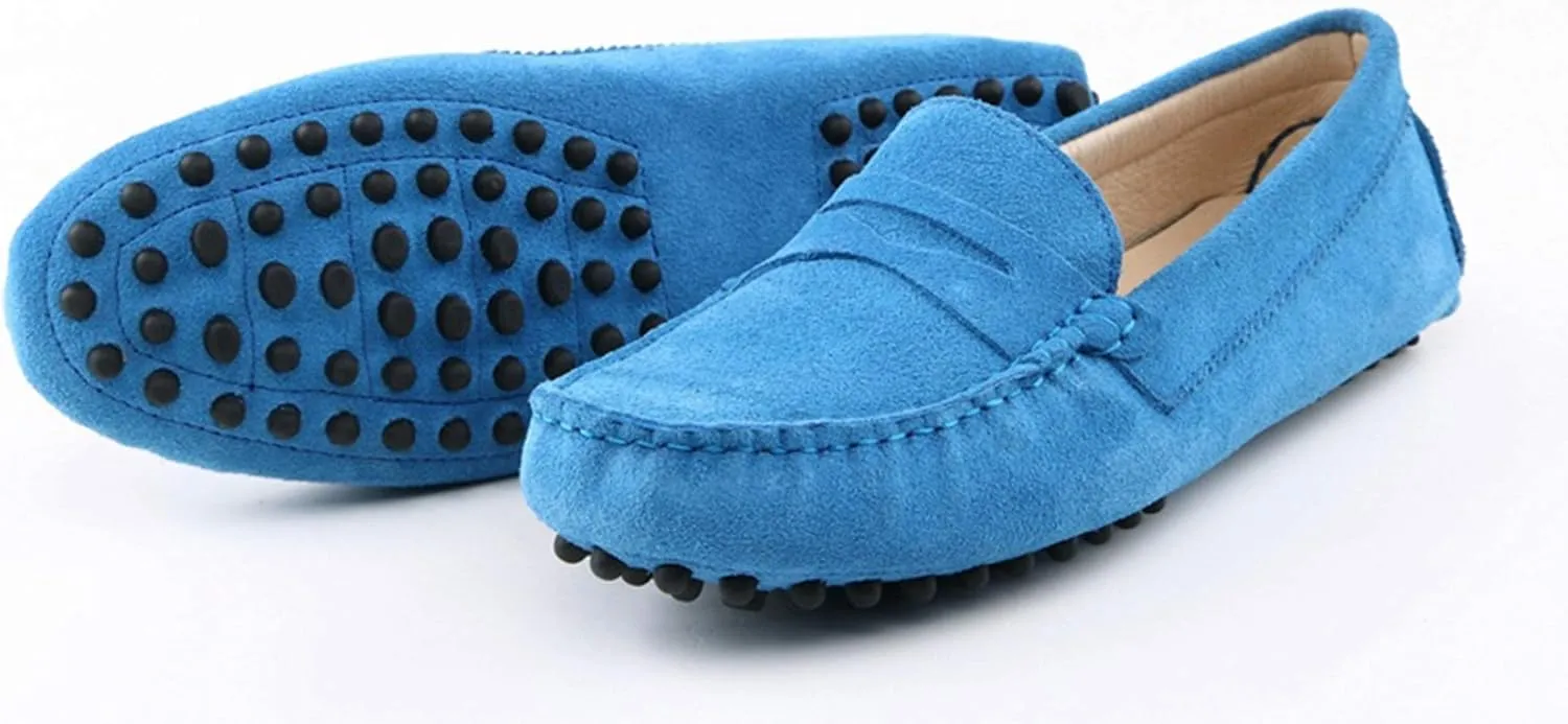 Minishion Women's Casual Loafers Suede Comfortable Driving Shoes YB9603