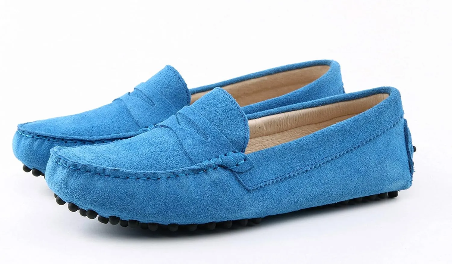 Minishion Women's Casual Loafers Suede Comfortable Driving Shoes YB9603