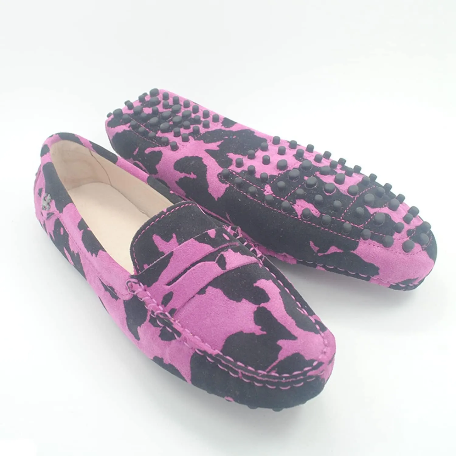 Minishion Women's Casual Loafers Suede Comfortable Driving Shoes YB9603