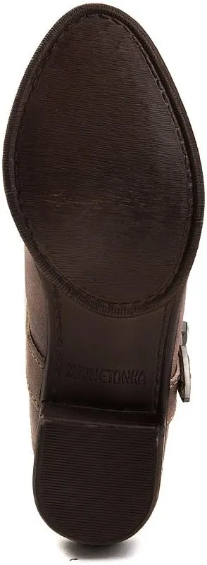 Minnetonka Women's Billie Leather Slip-On Mules