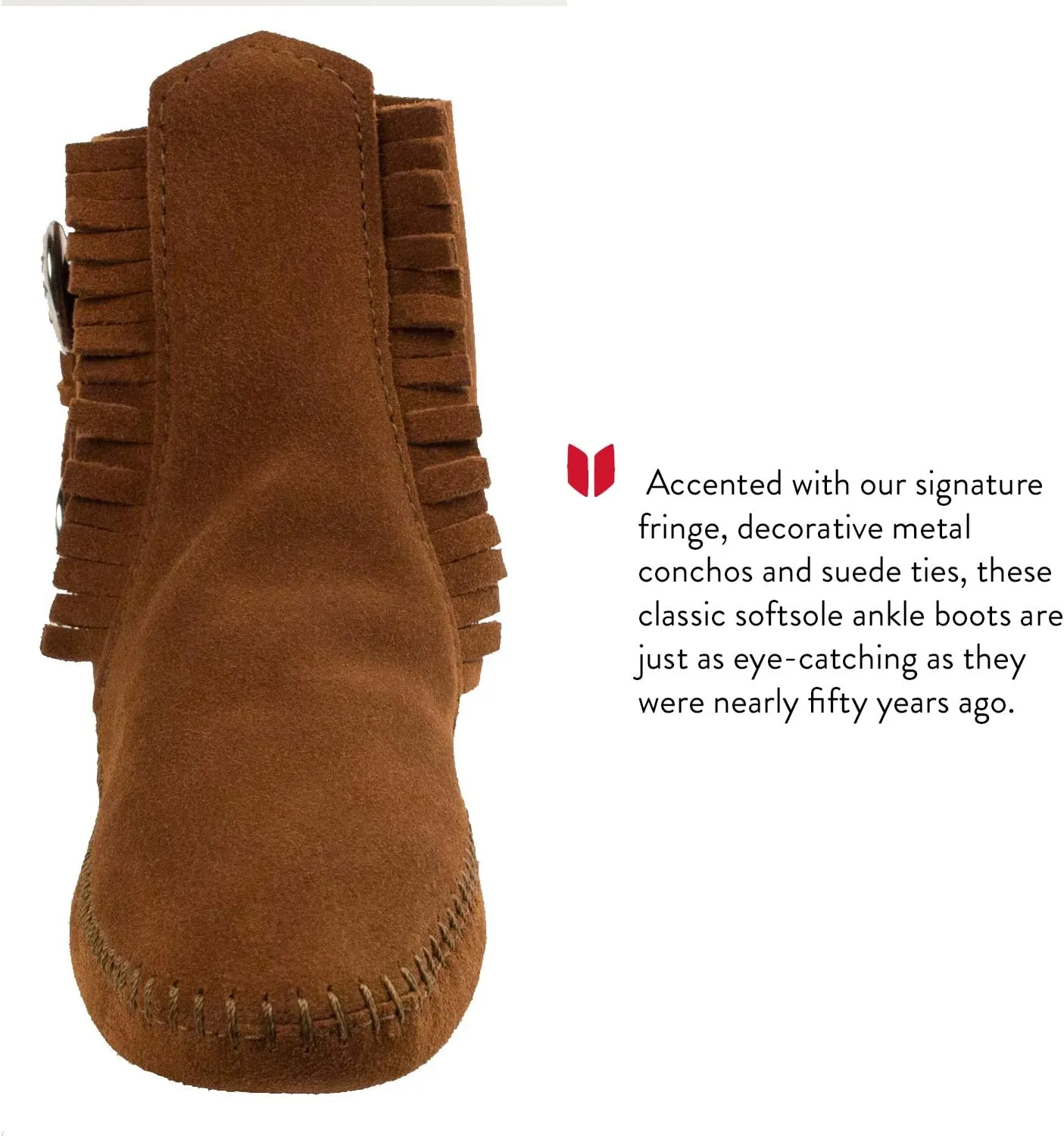 Minnetonka Women's Two Button Soft Leather Sole Ankle Boot