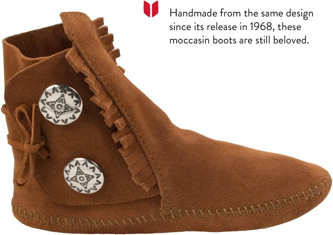 Minnetonka Women's Two Button Soft Leather Sole Ankle Boot